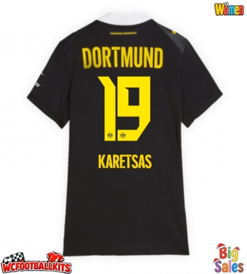 Borussia Dortmund Konstantinos Karetsas #19 Replica Away Stadium Shirt for Women 2026-27 Short Sleeve
